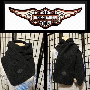 🦅HARLEY DAVIDSON SCARF 🏍️  GENUINE, 60" LONG, LEATHER BAR & SHEILD LOGO, WARM